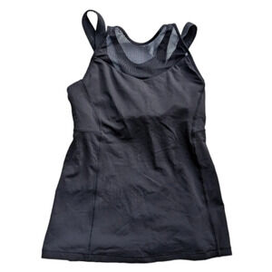 Lululemon Running in the City Black Workout Tank with Mesh Detail Woman's Size 4